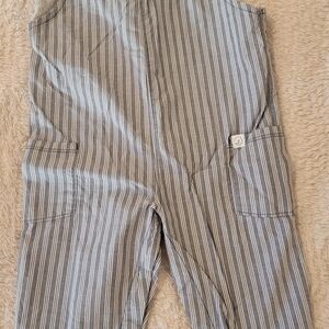 Striped Gray Kids Overalls